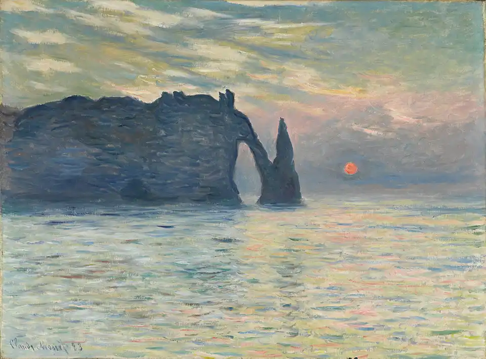 The Cliff, Etretat, Sunset